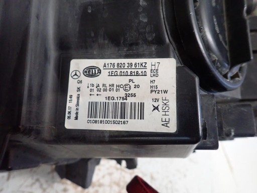 LAMPA FAR PREDNJI DESNI MERCEDES A-KLASA W176 2011- A176