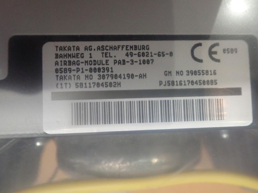 AIRBAG NOSAČ SUVOZAČA OPEL MERIVA B II 2010-