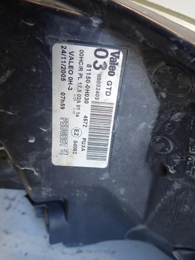LAMPA FAR PREDNJI LIJEVI PEUGEOT 107 05-12