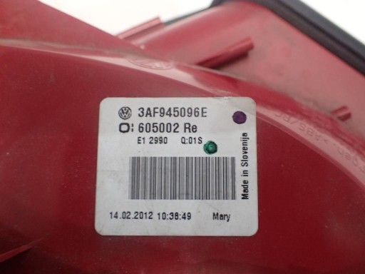 LAMPA FAR ZADNJI ZADNJA  DESNI VW PASSAT B7 LIMUZINA / SEDAN