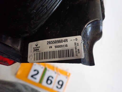 LAMPA FAR ZADNJI ZADNJA  DESNI DACIA DOKKER 2012- 265509604