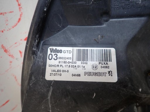 LAMPA FAR PREDNJI LIJEVI PEUGEOT 107 2005-2012 89032403