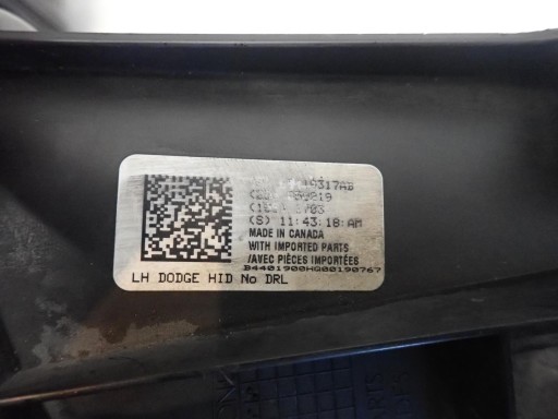 LAMPA FAR PREDNJI LIJEVI DODGE CHARGER 2015- XENON 00190767