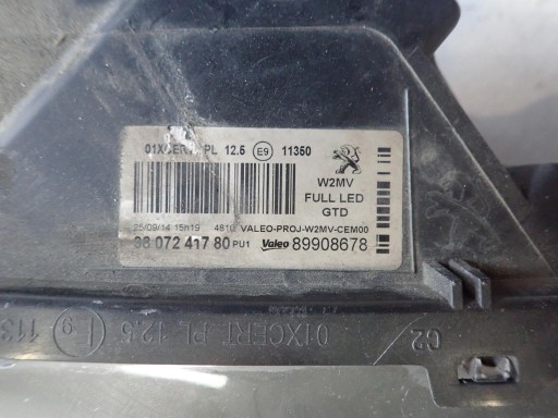 LAMPA FAR PREDNJI LIJEVI PEUGEOT 508 REDIZAJN 2014- FULL LED 9807241780