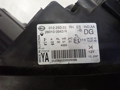 LAMPA FAR PREDNJI DESNI RENAULT SCENIC IV 2016- 260100943 LAMPA FAR PREDNJI DESNI RENAULT SCENIC IV 2016- 260100943