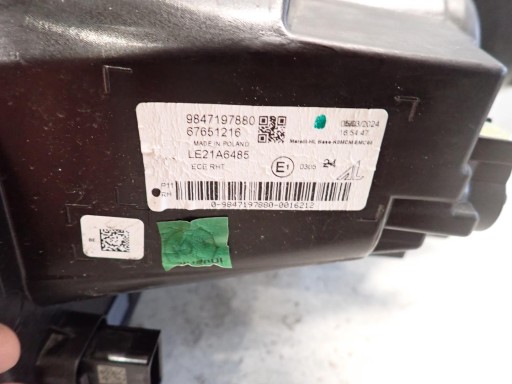 LAMPA FAR PREDNJI DESNI PEUGEOT EXPERT III REDIZAJN 2023- 9847197880