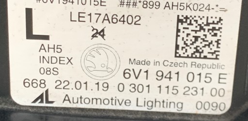 LAMPA FAR LIJEVA STRANA PREDNJA SKODA FABIA III REDIZAJN FULL LED