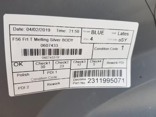 BRANIK PREDNJA STRANA MINI ONE F56 SENZOR