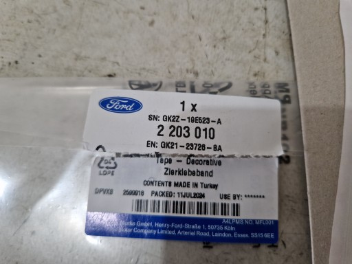 FORD TRANSIT/TOURNEO CUSTOM 12- 23 NAKLEJK ZAŠTITNA DESNA STRANA GK21-23726-BA