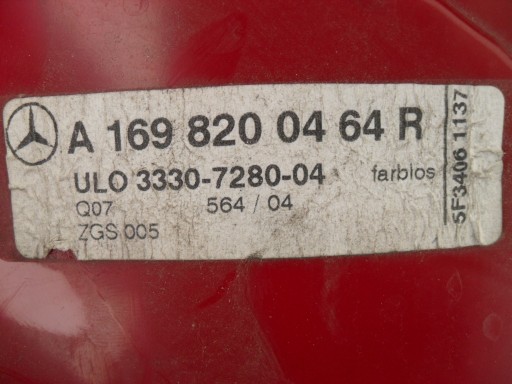 MERCEDES A-KLASA W169 04- LAMPA FAR DESNA STRANA ZADNJA ZADNJI MERCEDES A-KLASA W169 04- LAMPA FAR DESNA STRANA ZADNJA ZADNJI