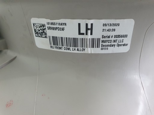 CHRYSLER PACIFICA 16- POKLOPAC LAJSNA PRAGA DESNA STRANA LIJEVA 5RH88PD2AF 5RH89PD2AF