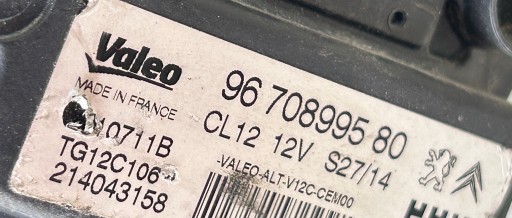 ALTERNATOR PEUGEOT 108 2008 I 308 T9 OPEL CROSSLAND X 9670899580 ALTERNATOR PEUGEOT 108 2008 I 308 T9 OPEL CROSSLAND X 9670899580