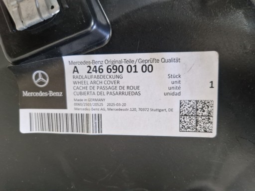 PVC BLATOBRANA PREDNJA STRANA LIJEVA MERCEDES CLA W117 A KLASA W176 B W246 A2466900830 PVC BLATOBRANA PREDNJA STRANA LIJEVA MERCEDES CLA W117 A KLASA W176 B W246 A2466900830