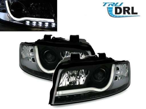 LAMPE FAROVI AUDI A4 B6 00-04 TUBE LIGHTS BLACK TRU DRL