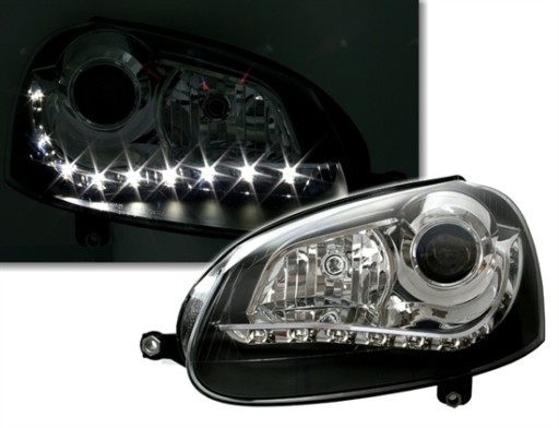 LAMPE FAROVI  PREDNJI DAYLIGHT VW GOLF 5 03-08 BLACK DEPO