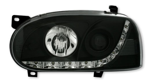 LAMPE FAROVI  PREDNJI DAYLINE VW GOLF 3 91-98 CRNE