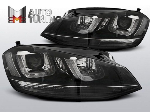 LAMPE FAROVI VW GOLF 7 11.12- U-TYPE BLACK WITH LIN