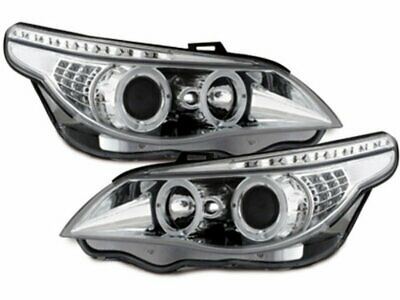 LAMPE FAROVI BMW E60/E61 03-07 ANGEL EYES CHROME LED INDI
