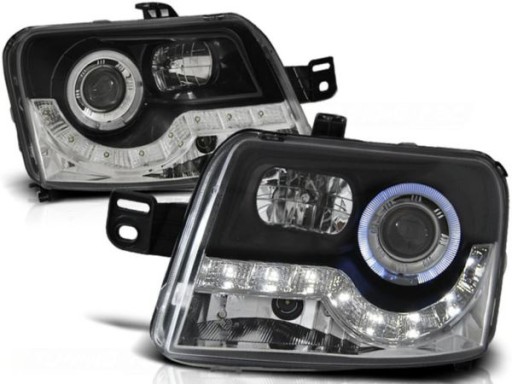 LAMPE FAROVI  PREDNJI FIAT PANDA 03- BLACK LED +MOTORI