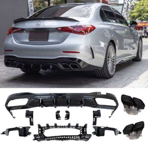 DIFUZOR MERCEDES W206 S206 LOOK E63 AMG BLACK