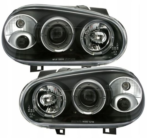 LAMPE FAROVI VW GOLF 4 IV ANGEL EYES 97-03 BLACK