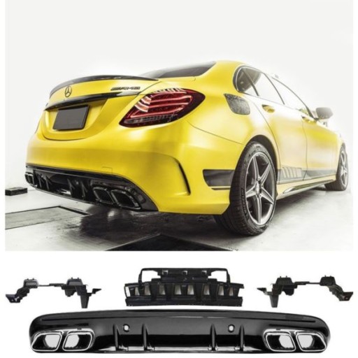 DIFUZOR MERCEDES W205 LOOK C63 AMG BLACK