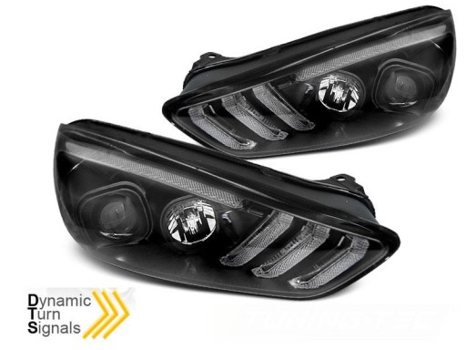 FORD FOCUS MK3 15-18 BLACK DRL LED SEQ INDICAOR