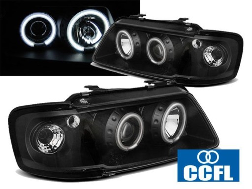 LAMPE FAROVI AUDI A3 8L 08.96-08.00 ANGEL EYES CCFL BLACK