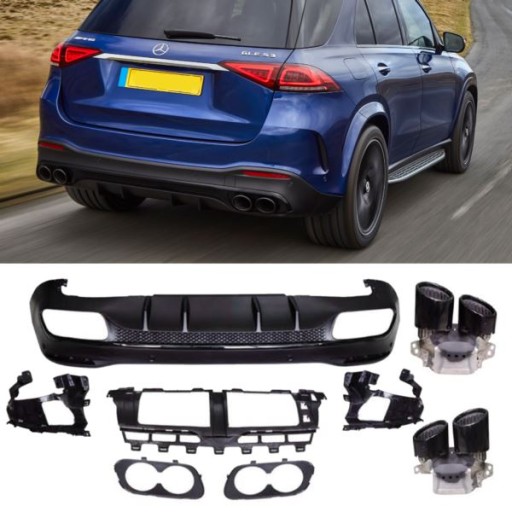 DIFUZOR MERCEDES W167 GLE SUV BLACK 53 AMG LOOK