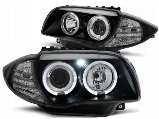 LAMPE FAROVI BMW 1 E87 / E81 04-11 ANGEL EYES BLACK