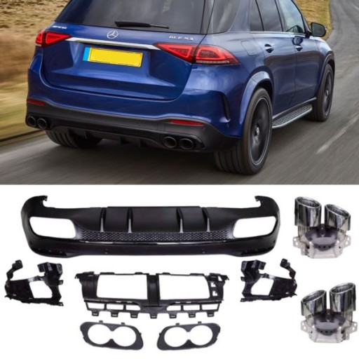DIFUZOR MERCEDES W167 GLE SUV CHROME 53 AMG LOOK