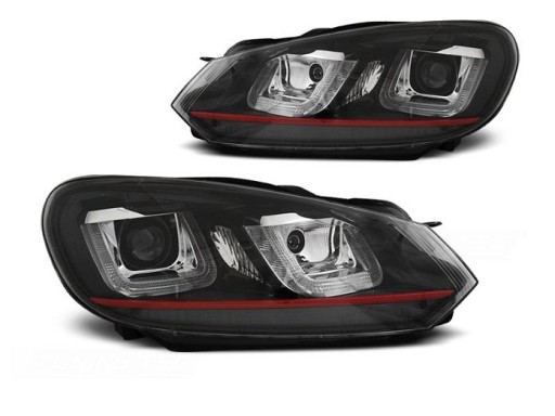 LAMPE FAROVI VW GOLF 6 08-12 U-TYPE BLACK RED LINE DRL