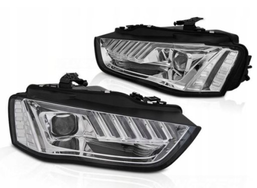 FAROVI XENONOWE CHROME LED ZA AUDI A4 B8 12-15