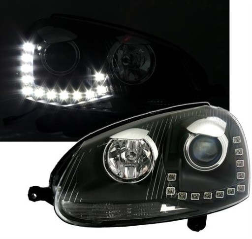 LAMPE FAROVI VW GOLF 5 03-09 LED-STARLINE BLACK DRL
