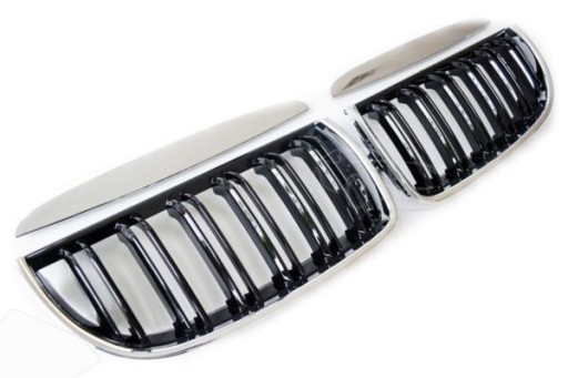 MASKA (NERKI) BMW E90 05-08 PODÓWJNE BLACK KROM