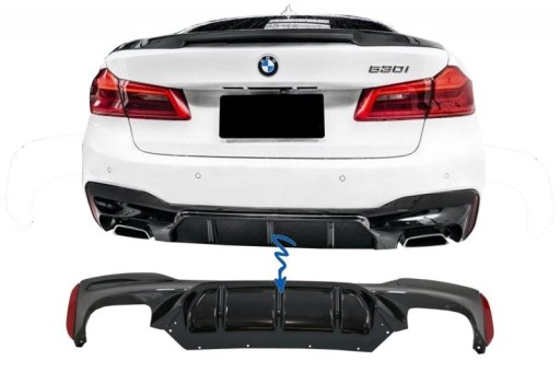 DIFUZOR ZADNJI BMW G30 G31 17- M5 DESIGN BLACK GLOS