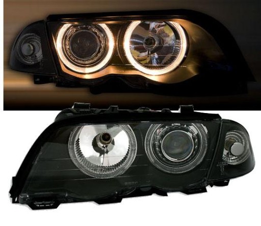 LAMPE FAROVI  PREDNJI ANGEL EYES BMW E46 5/98-8/01 BLACK