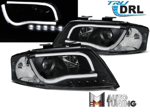 LAMPE FAROVI AUDI A6 06.01-05.04 TUBE LIGHTS TRU DRL BLAC