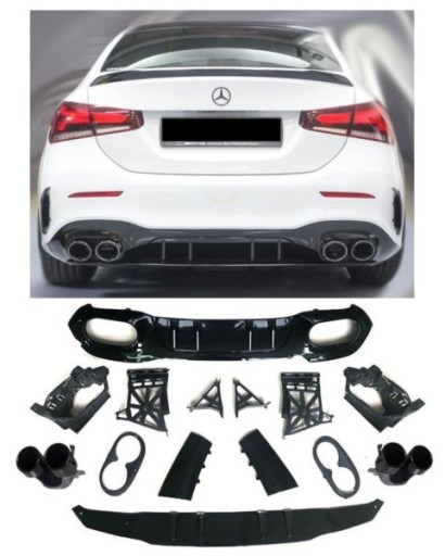 DIFUZOR MERCEDES V177 LOOK AMG NASTAVCI BLACK