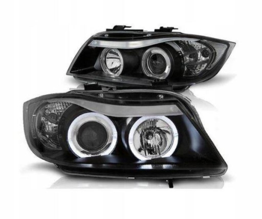 LAMPE FAROVI BMW E90/E91 03.05-08.08 ANGEL EYES BLACK