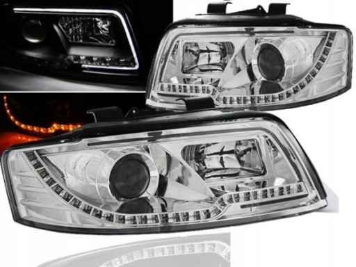 LAMPE FAROVI AUDI A4 10.00-10.04 LED TUBE LIGHTS CHROME