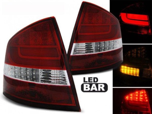 LAMPE FAROVI LED SKODA OCTAVIA II LIMUZINA / 03/04- RED/WH