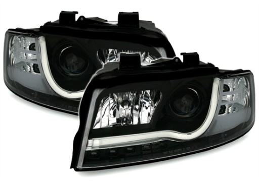 LAMPE FAROVI AUDI A4 B6 00-04 TUBE LIGHTS BLACK TRU DRL