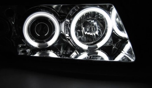 LAMPE FAROVI VW PASSAT B5 3B ANGEL EYES CCFL CHROME