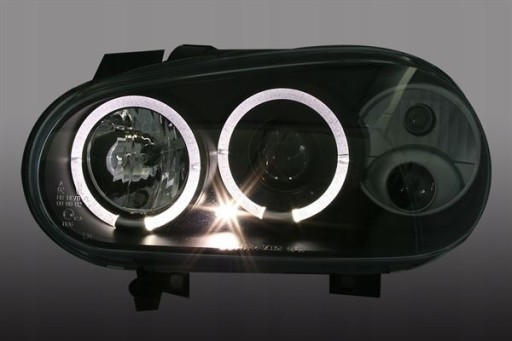 LAMPE FAROVI VW GOLF 4 IV ANGEL EYES 97-03 BLACK
