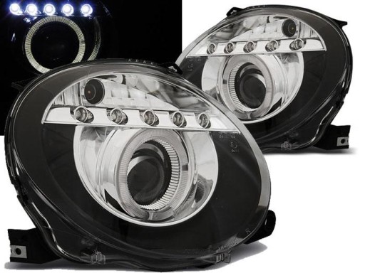 LAMPE FAROVI  PREDNJI FIAT 500 07-15 BLACK