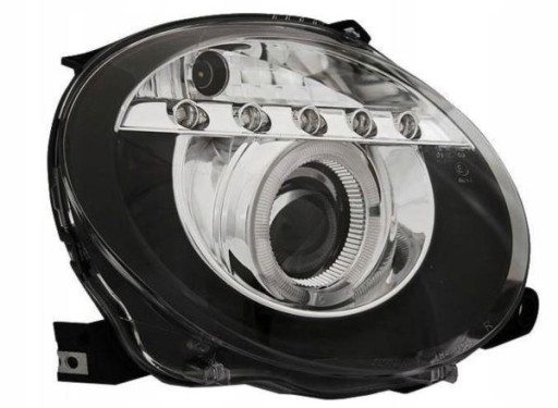 LAMPE FAROVI  PREDNJI FIAT 500 07-15 BLACK