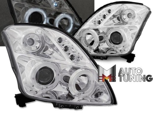 LAMPE FAROVI SUZUKI SWIFT 05.05-10 ANGEL EYES CHROME