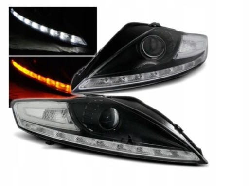 LAMPE FAROVI DAYLIGHT FORD MONDEO MK4 07-10 BLACK LED BL