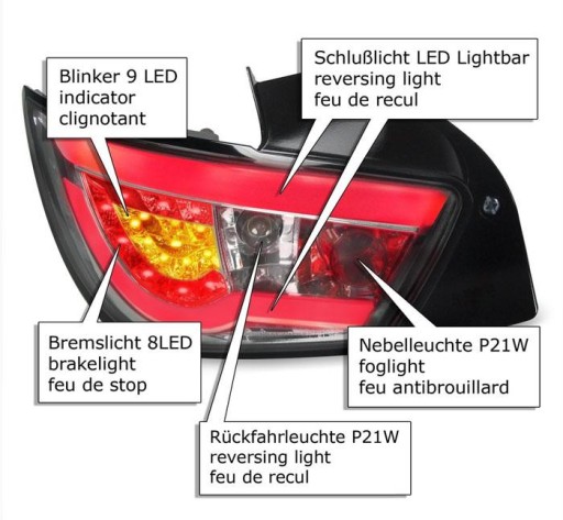 LAMPE FAROVI SEAT IBIZA 6J 08-12 LIGHTBAR CLAR LED